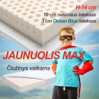 Latekso čiužinys vaikams JAUNUOLIS MAX, h-14 cm (lateksas, Blue Ocean lateksas)