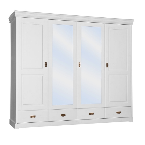 Wooden 4-door wardrobe with mirror MKTOSC