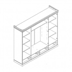 Wooden 4-door wardrobe with mirror MKTOSC