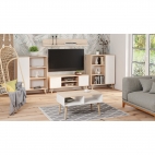 TV spintelė KBSAN ąžuolas sonoma/balta
