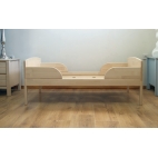 Bed for kindergartens with guard rail