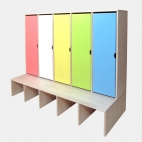 Wooden dressing cupboard for kindergarten