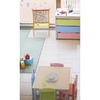 Quadrangle wooden table for kindergarten